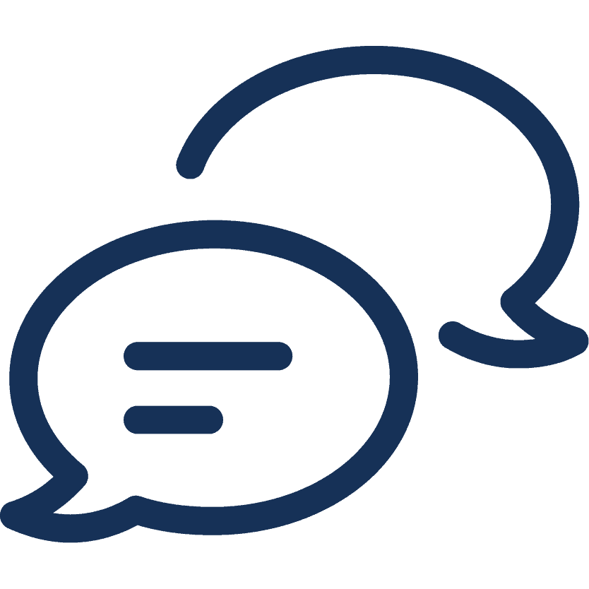 Icon showing effective communication during restoration.